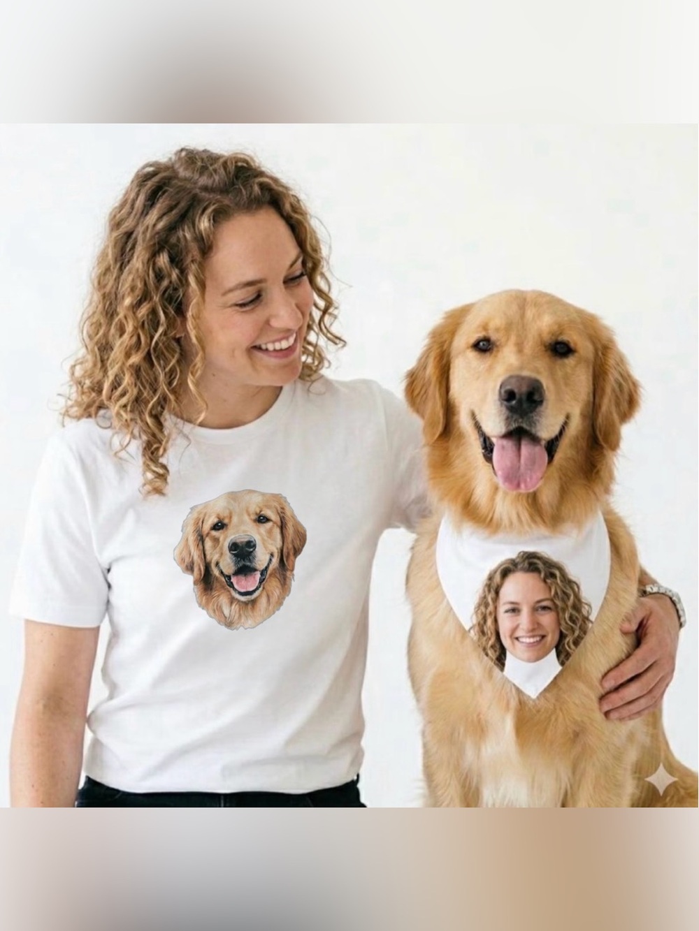 Custom Matching Dog & Owner T-Shirt Set Personalized Pet Bandana
